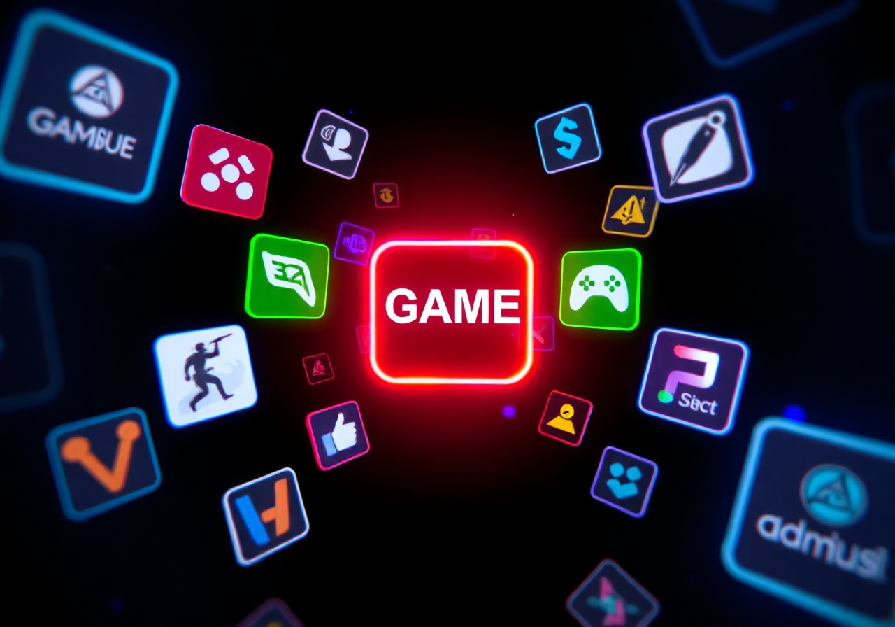 NexusPlay unified library interface showing aggregated games from Steam, Epic Games Store, GOG, and Xbox PC with search bar and filter sidebar
